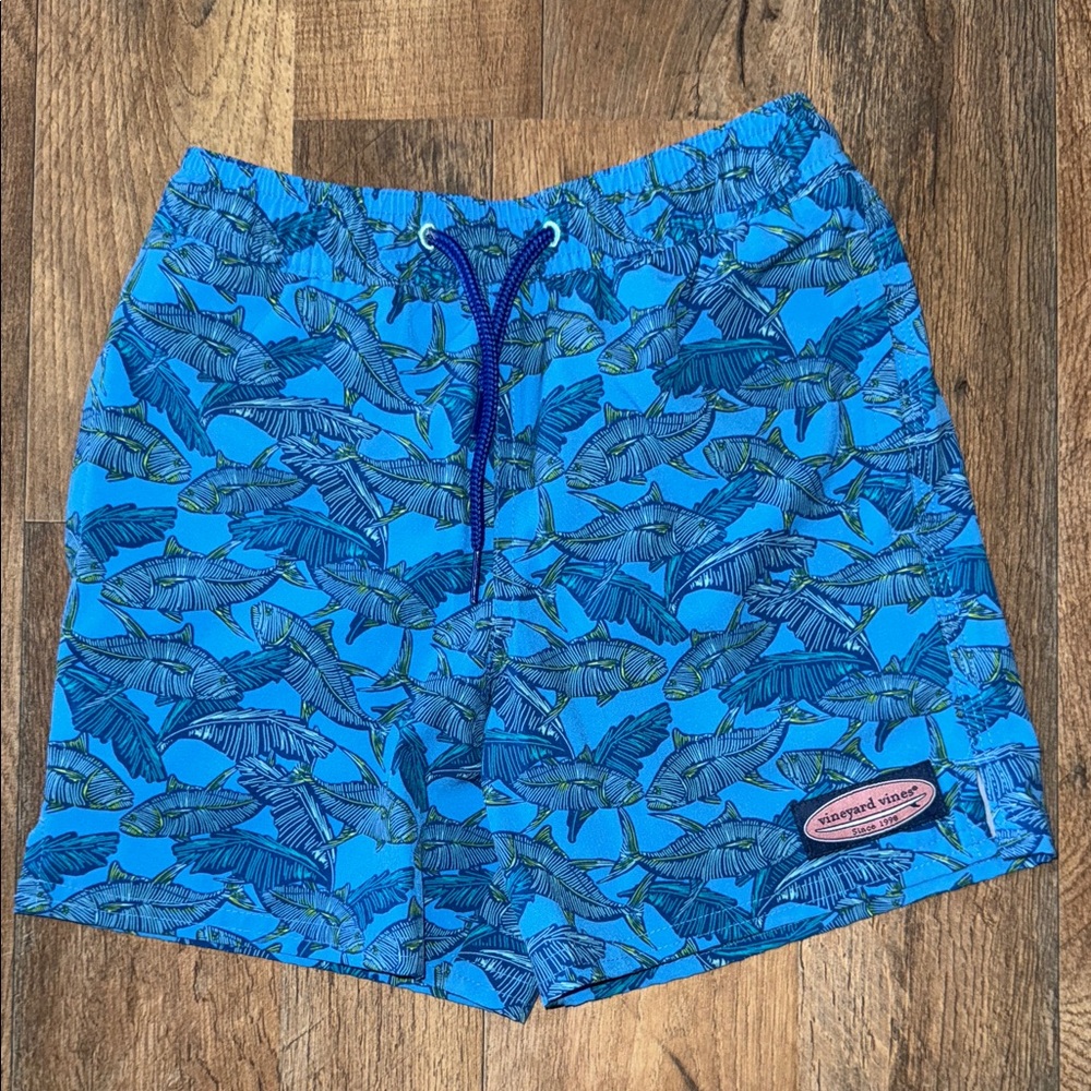 Vineyard Vines Tropical Blue Swim Trunks Size 6